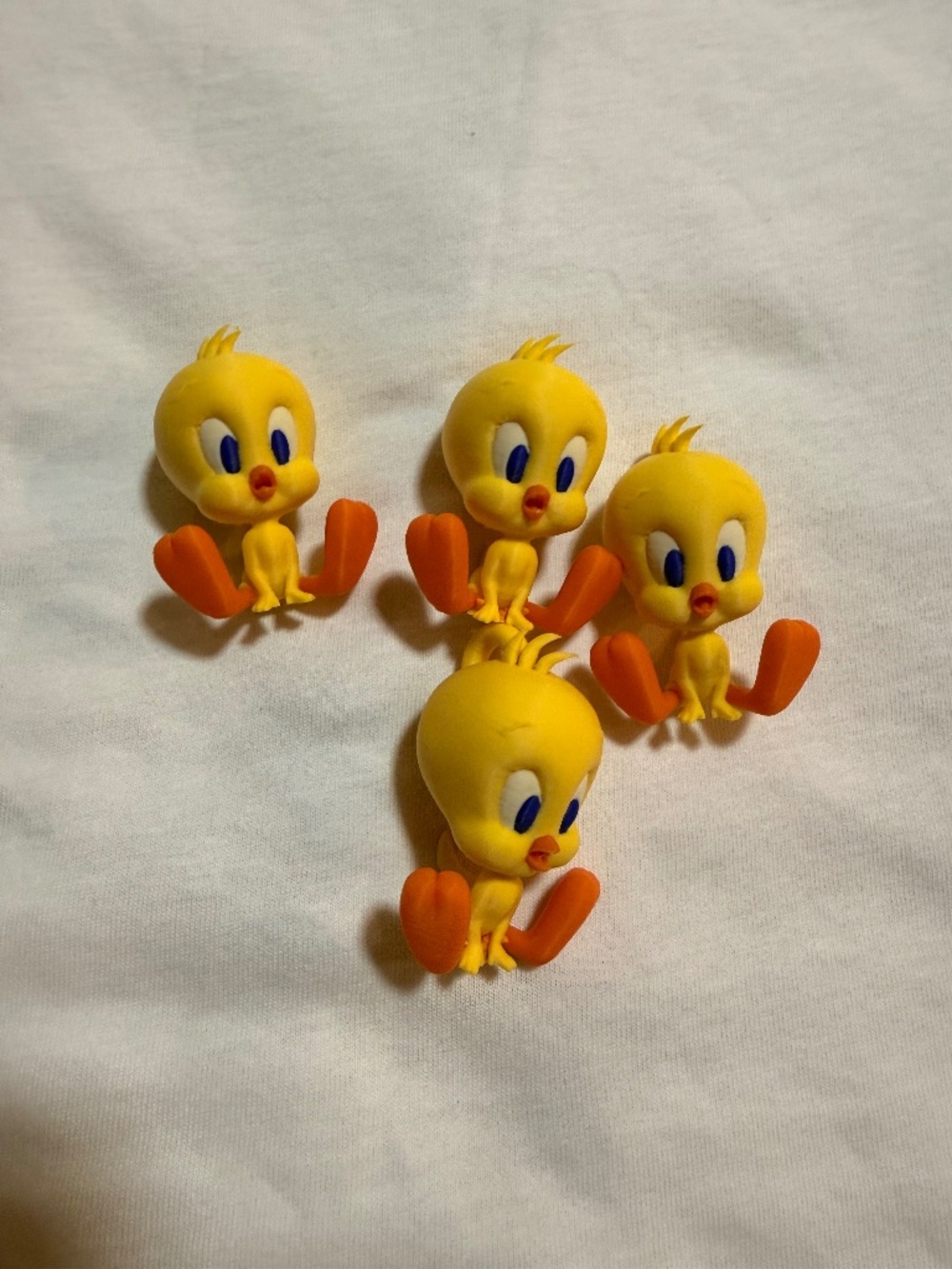 Tweety Bird 3D Printed Figurine Keychain Yellow Cartoon Charm